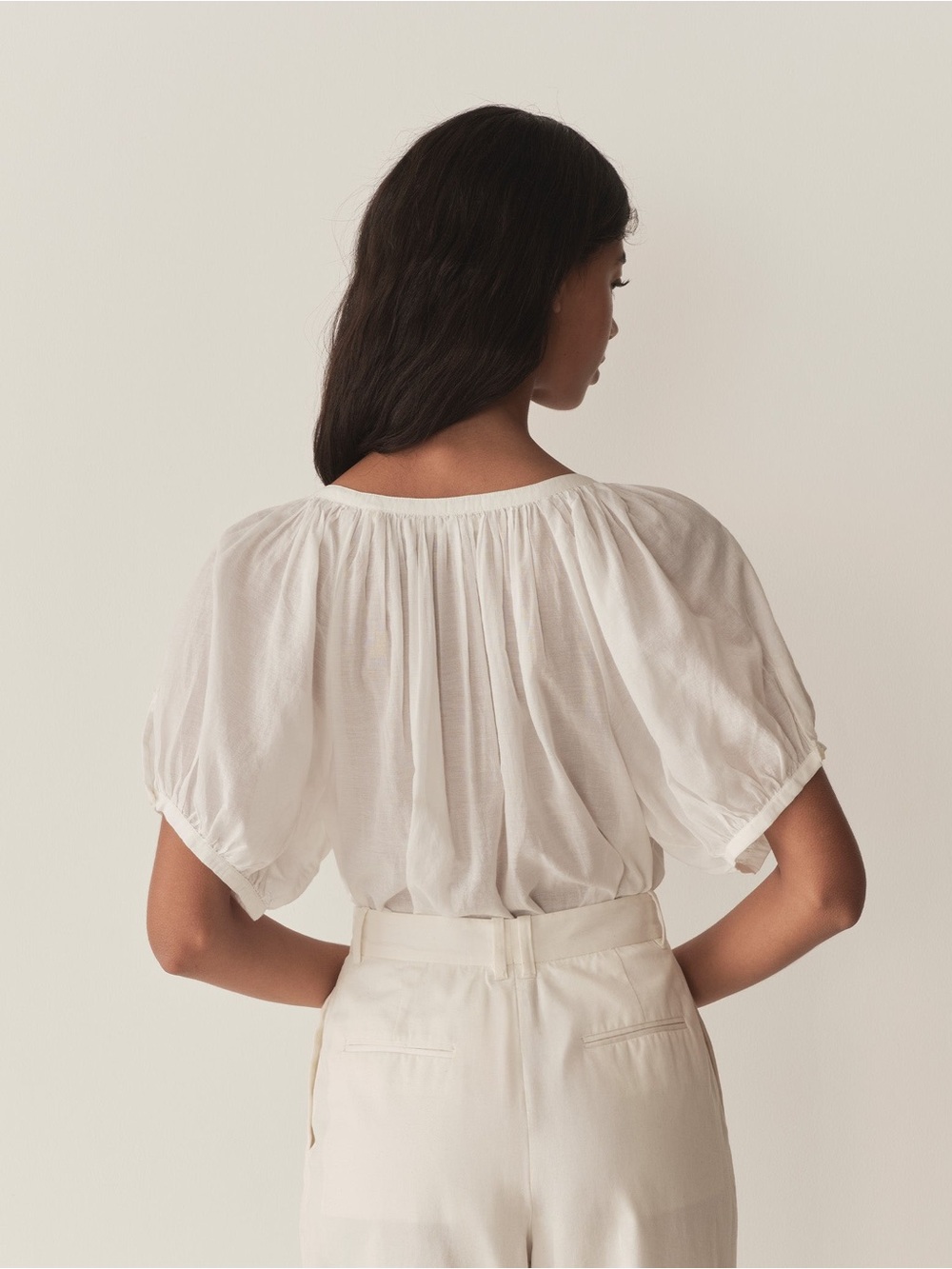 Doen White Peasant Chemise Top - Picture 6 of 6